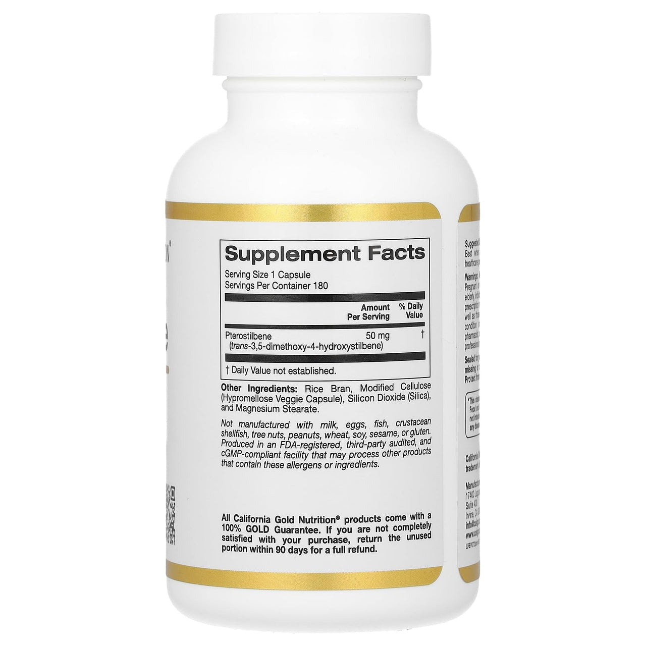 California Gold Nutrition Pterostilbene, 50 mg, 180 Veggie Capsules