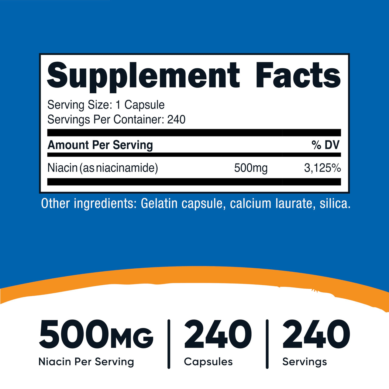 Nutricost Niacinamide (Vitamin B3) 500mg, 240 Capsules - Non-GMO, Gluten Free, Flush Free Vitamin B3
