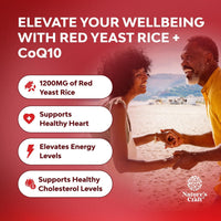 Thumbnail for Red Yeast Rice with CoQ10 Supplement - Advanced Healthy Heart & Healthy Cholesterol Levels Formula for Men & Women - Extra Strength Capsule with Red Yeast Rice 1200 mg Capsules with CoQ10 - 120 Count