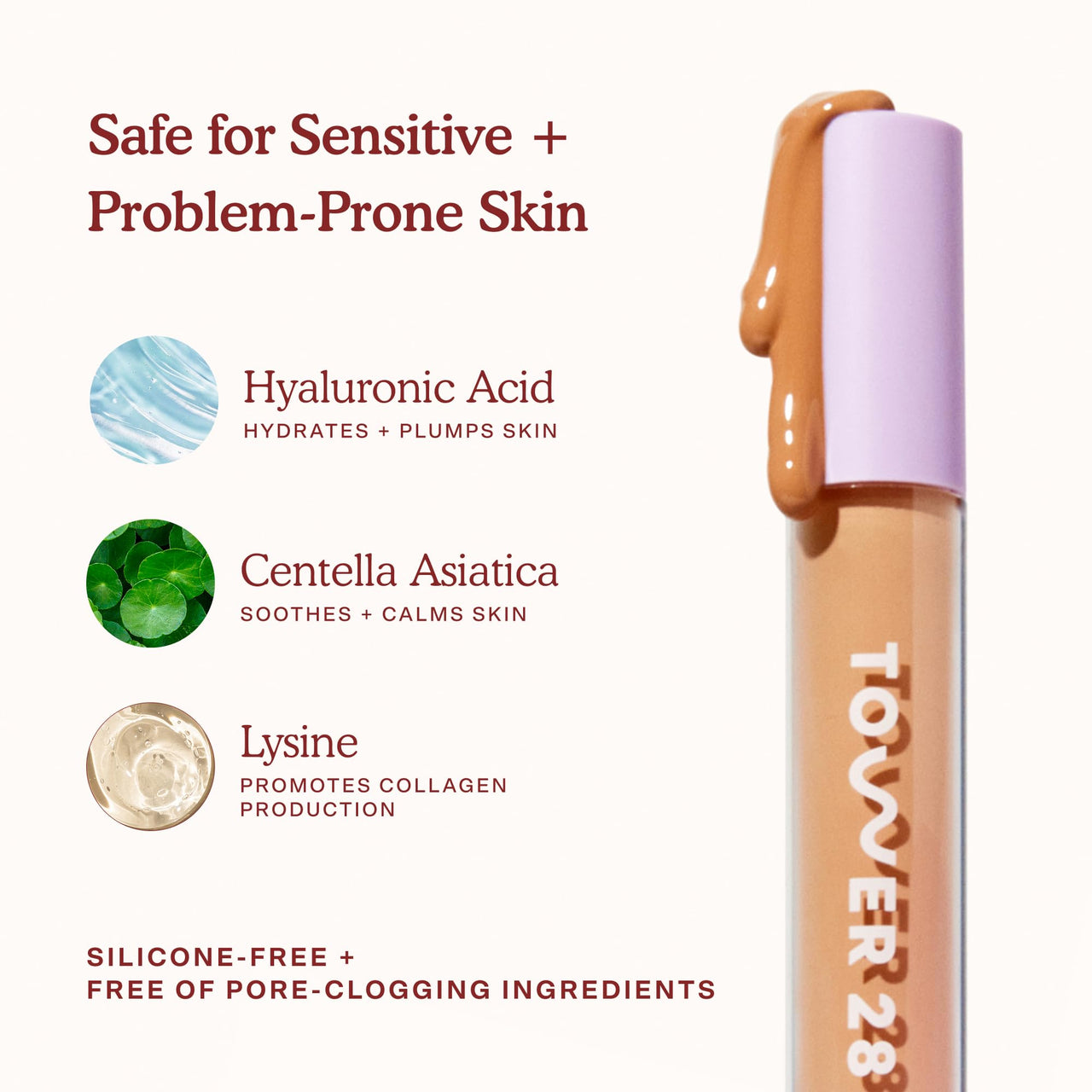 Tower 28 Swipe Serum Concealer - Hydrating Medium-Full Coverage Concealer + Under Eye Brightener - Skin Care Infused Makeup with Hyaluronic Acid + Soothing Centella - 1.0 Fair/Neutral (0.22 oz)