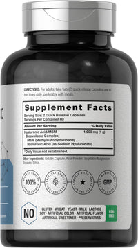 Thumbnail for Horbäach Hyaluronic Acid with MSM | 1000 mg | 120 Capsules | Non-GMO and Gluten Free Supplement | Bioavailable Formula