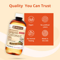 Thumbnail for De La Cruz Fractionated Liquid Coconut Oil - Liquid Coconut Oil for Skin and Hair - Natural Moisturizer for Skin and Hair - 8 FL OZ
