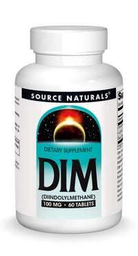 Thumbnail for Source Naturals DIM, Diindolylmethane 100mg with BioPerine, Vitamin E & More - 60 Tablets