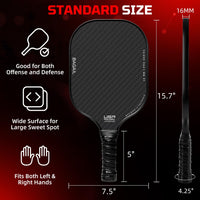 Thumbnail for BAGAIL Pickleball Paddles, USAPA Approved Fiberglass Surface Pickleball Set, Lightweight Pickle Ball Rackets with 4 Balls, 1 Bag, Designed in California for Traction and Stability - 4 Pack, Black