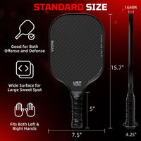 Thumbnail for BAGAIL Pickleball Paddles, USAPA Approved Fiberglass Surface Pickleball Set, Lightweight Pickle Ball Rackets with 4 Balls, 1 Bag, Designed in California for Traction and Stability - 4 Pack, Black