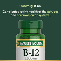 Thumbnail for Nature's Bounty Vitamin B12 1000 mcg Supplements, Supports Energy Metabolism, 200 Ct