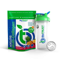 Thumbnail for BioTrust Ageless Multi Collagen 5-in-1 Protein Powder (Fruit Punch) BlenderBottle Bundle