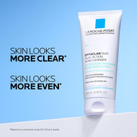 Thumbnail for La Roche-Posay Effaclar Dual Acne Face Wash With 4% Benzoyl Peroxide & LHA Exfoliant, Acne Treatment Help Clear & Prevent Blemishes, Paraben Free & Oil Free Wash, 6.76 Fl Oz