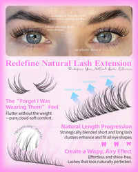 Thumbnail for Wispy Lash Clusters Kit Venus Invisible Band Eyelash Clusters 8-16mm Lash Extension Kit Natural Lashes Clusters Eyelash Extension Kit with Thin Band Lash Cluster Clear Lash Glue and Tweezers by Wtvane