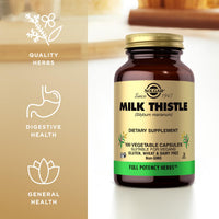 Thumbnail for Solgar Milk Thistle - 100 Vegetable Capsules - Full Potency (FP) - Non-GMO, Vegan, Gluten Free, Dairy Free, Kosher - 100 Servings