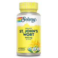 Thumbnail for SOLARAY Organic St John's Wort 900mg - St Johns Wort Capsules - Herbal Supplements for Wellness Support - Vegan, Lab Verified, 60-Day Guarantee - 50 Servings, 100 VegCaps