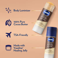 Thumbnail for Vaseline Cocoa Shimmer Jelly Stick – Non-Greasy Moisturizer for Glowing Skin, Face & Body Lotion, Travel-Size, 1.4 Oz Ea, Pack of 3.