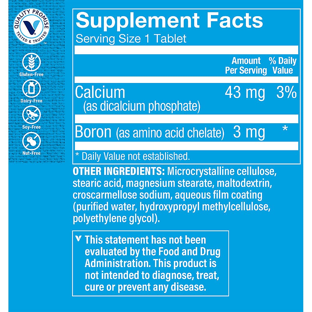 The Vitamin Shoppe Boron 3MG, Well Absorbed Form Chelated (100 Tablets)