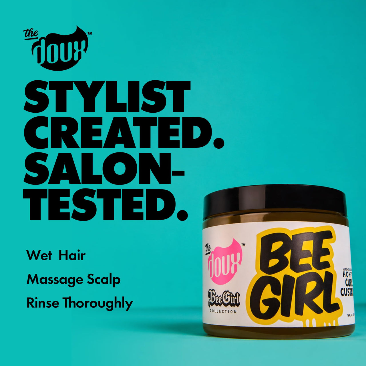 The Doux Curl Cream for Curly Hair with Honey, Aloe & Keratin – Curl Defining Custard for Frizz Control, Moisture & Shine Bee Girl Honey Custard for Natural Hair