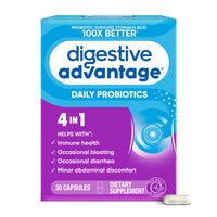 Thumbnail for Daily Probiotic Capsule - Digestive Advantage 30 Capsules, Survives 100x Better, Lessens Bloating, Calcium, Promotes Digestive Health and Gut Flora, multi