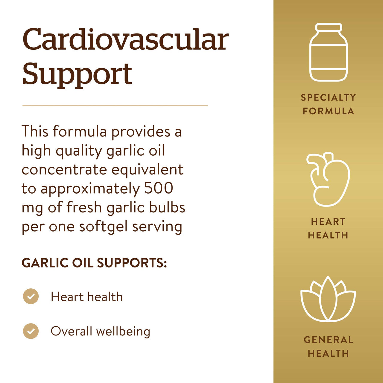 Solgar Garlic Oil Perles, 250 Softgels - Natural Cardiovascular Support - Garlic Oil Concentrate, Reduced Odor - Gluten Free, Dairy Free - 250 Servings