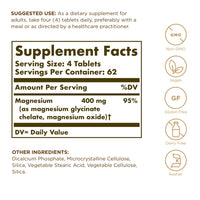 Thumbnail for Solgar, Chelated Magnesium Tablets** Prop 65, 250 Count