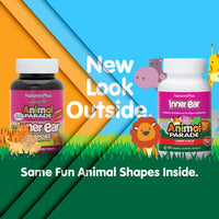 Thumbnail for NaturesPlus Animal Parade Inner Ear Support Children’s Chewable - Natural Cherry Flavor - 90 Animal-Shaped Tablets - Probiotic Supplement - Gluten Free - 45 Servings