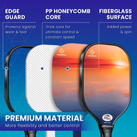 Thumbnail for Pickleball Paddles Set of 2 or 4, USAPA Approved Pickleball Paddles Set with 4 Pickleball Balls and Pickleball Carry Bag, Fiberglass Pickle Ball Rackets 2 Pack Gifts for Beginners&Pros(Sunset 2)