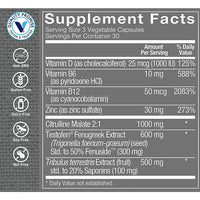 Thumbnail for The Vitamin Shoppe Testosterone Booster - Male Vitality Performance & Energy | Tribulus Fenugreek Blend | 90 Veggie Caps | Men's Health