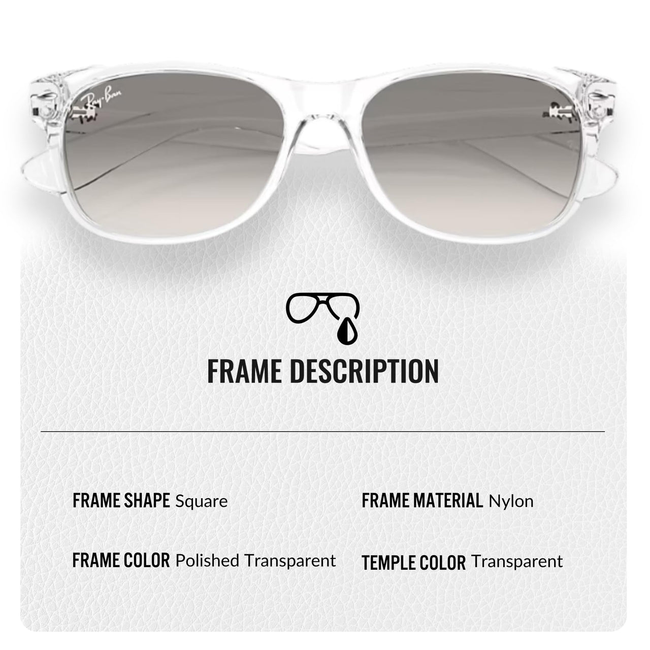 Ray-Ban RB2132 New Wayfarer Classic Square Shape Sunglasses for Men and Women- Timeless Classic Sun Glasses with Modern Elegance - Premium UV Protection - Designer Men's and Women's Sunglasses