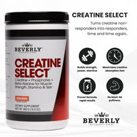 Thumbnail for Beverly International Creatine Select with Phosphates, 40 Servings. A Fail-Proof Creatine Monohydrate Formula. Boost Muscle Size, Strength, Endurance and Recovery. for Men and Women. Tastes Like Tang