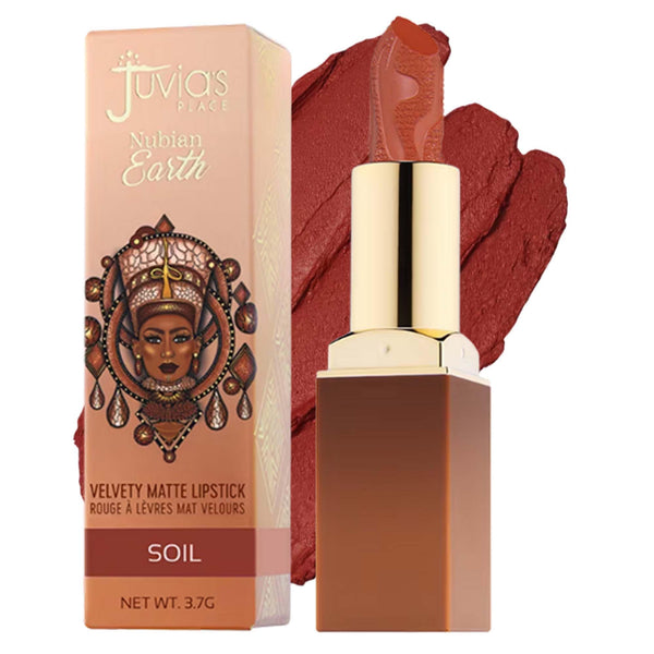 Juvia's Place Nubian Earth Matte Lipstick Soil - Long Lasting Makeup Moisturizing Lip Color Shades Richly Pigmented Smooth Finish Stay Smudge Proof Beauty Fresh Look Bright Hyaluronic Acid Balm