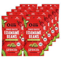Thumbnail for The Only Bean Crunchy Roasted Edamame Snacks Pack (Sriracha), Protein Keto Food, Gluten Free, Asian Japanese Snacks, Hot Spicy Snack, 0.9oz 10 Pack