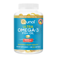 Thumbnail for Qunol Fish Oil Omega 3 Mini Softgels, 1000mg Omega 3 EPA + DHA, Ultra Pure Supplements, Heart Health Support, Lemon Flavor, Easy to Swallow Minis, 3 Month Supply, 180 Count