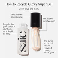 Thumbnail for Saie Glowy Super Gel Lightweight Illuminator, Starglow Duo - Luminizer for Glowing Skin, Wear Alone or Under Makeup - Includes Full Size (1 fl oz) + Mini (0.5 fl oz)