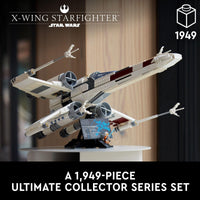 Thumbnail for LEGO Star Wars Ultimate Collector Series X-Wing Starfighter Building Set for Adults, Star Wars Collectible for Build and Display with Luke Skywalker Minifigure, Fun Gift Idea for Fans, 75355