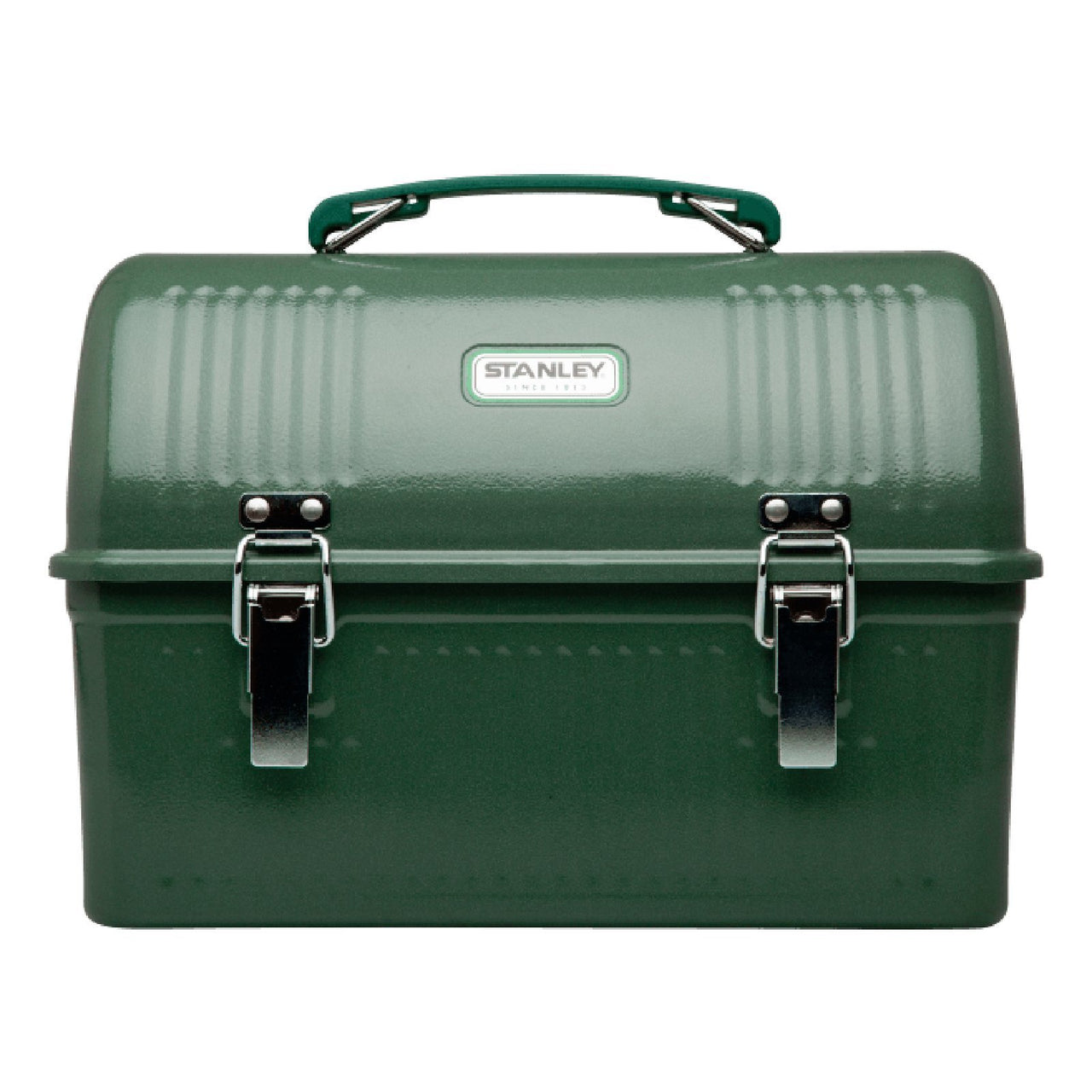 Stanley Classic Lunch Box 10 qt | Vintage Metal Lunchbox | Durable Meal Container with Handle and Latch | Stores Food, Drinks, Thermos, Water Bottle | Hammertone Green