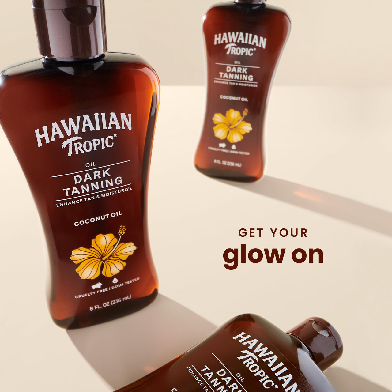 Hawaiian Tropic Dark Tanning Oil, 8 Fl Oz | Moisturizing Body Oil with Cocoa Butter, Tan Enhancer, 8 Fl Oz each Twin Pack