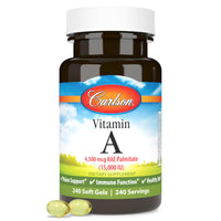 Thumbnail for Carlson - Vitamin A, 15000 IU Palmitate (4500 mcg RAE), Vision Health & Healthy Skin, Immune Function, 240 Softgels
