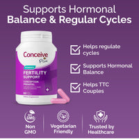 Thumbnail for CONCEIVE PLUS Womens Fertility Support – Prenatal Multivitamin for Trying to Get Pregnant – Conception Blend, Hormonal Balance, Folate, Zinc, Thiamin, Riboflavin, Biotin – Non-GMO, Vegan – 30 Days
