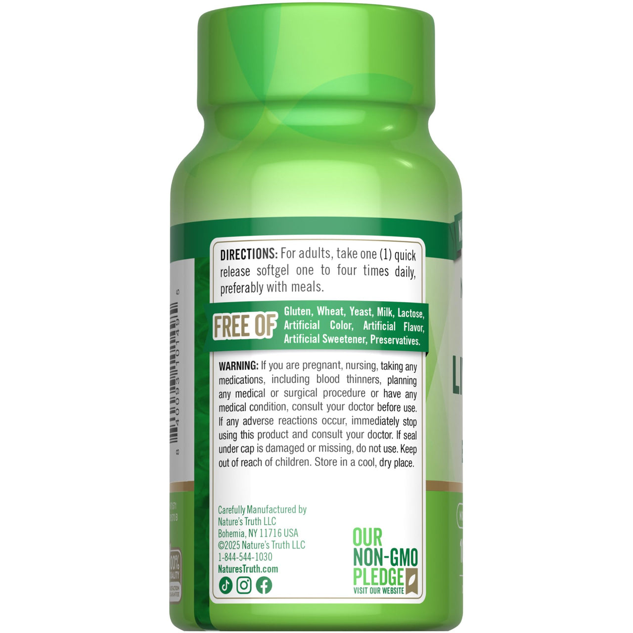 Nature's Truth Norwegian Cod Liver Oil | 100 Softgels | with EPA & DHA | Non-GMO & Gluten Free Supplement