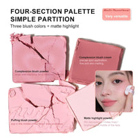 Thumbnail for Ueuiu Judy Doll Blush Contour Palette, 2 In 1 Blush Highlight Palette, Blush and Highlighter Makeup, Non-greasy, Lasting Sparkling, Sculpt the Face Makeup (#03 Lavender Ballet, 9g)