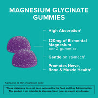 Thumbnail for Qunol Magnesium Glycinate Gummies, 120mg of Magnesium Glycinate, High Absorption, Mixed Berry, 90 Count (Pack of 1)