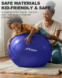 Thumbnail for Trideer Extra Thick Yoga Ball Exercise Ball, 5 Sizes Ball Chair, Heavy Duty Swiss Ball for Balance, Stability, Pregnancy, Physical Therapy, Quick Pump
