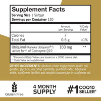 Thumbnail for Qunol 100mg Ubiquinol, Powerful Antioxidant for Heart & Vascular Health, Essential for Energy Production, Natural Supplement Active Form of Coq10, 120 Count