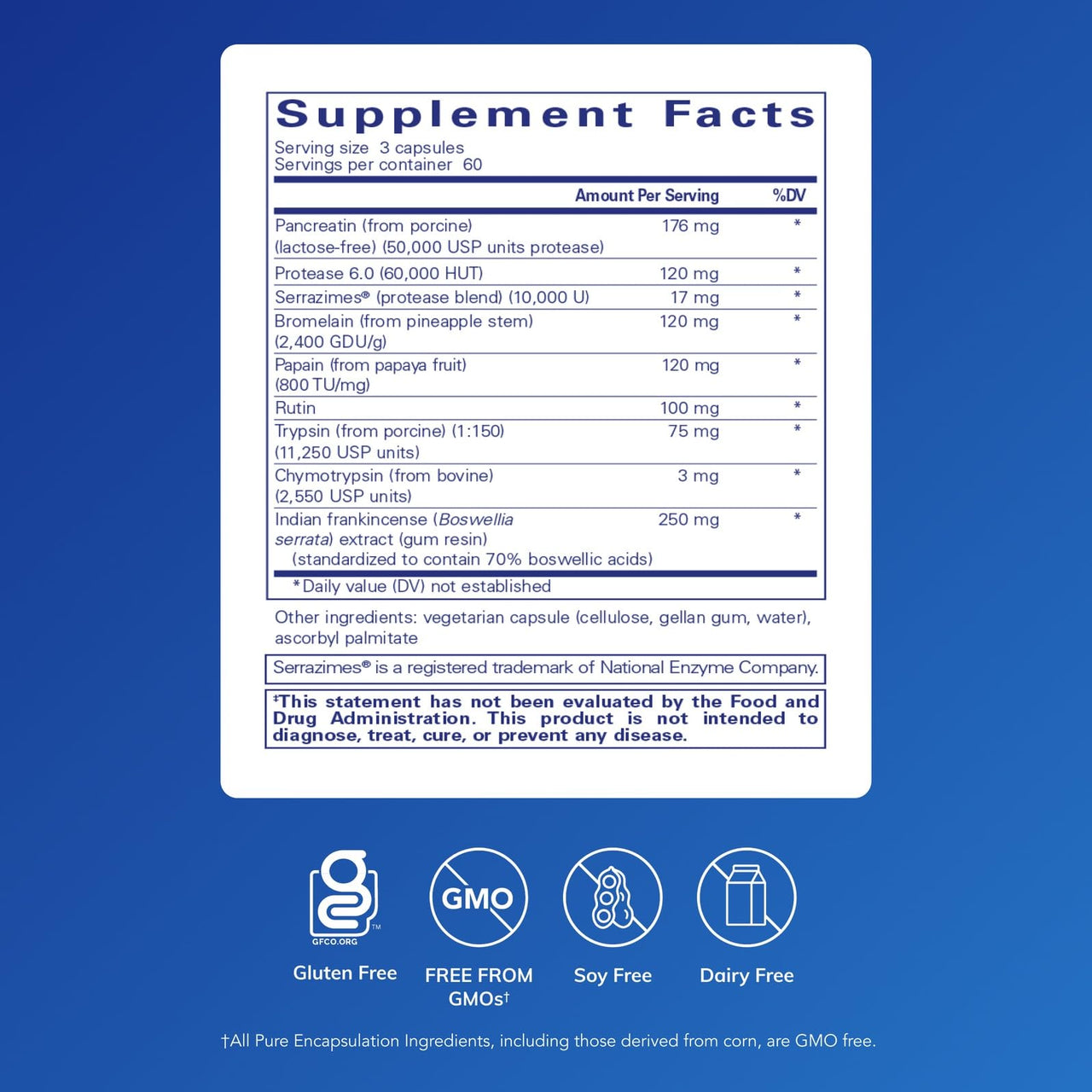 Pure Encapsulations Systemic Enzyme Complex - Supports Muscle Recovery & Joint Health - for Immune Health* - Gluten Free & Non-GMO - 180 Capsules