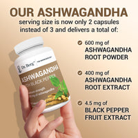 Thumbnail for Dr. Berg Ashwagandha Capsules 1000mg - Includes Ashwagandha Root with Black Pepper from Bioperine - Ashwagandha Supplements 90 Capsules