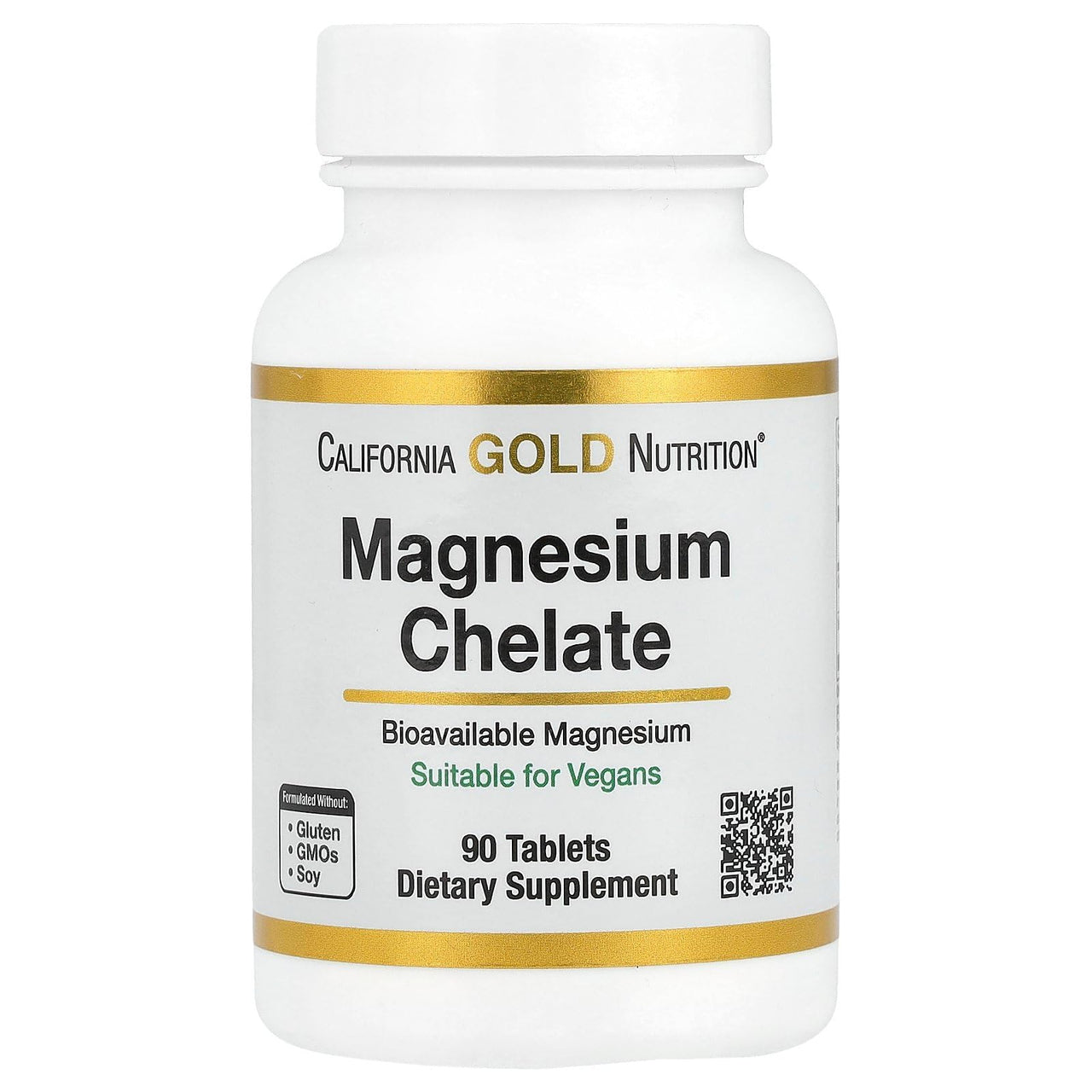 California Gold Nutrition Magnesium Chelate with Calcium, 90 Tablets