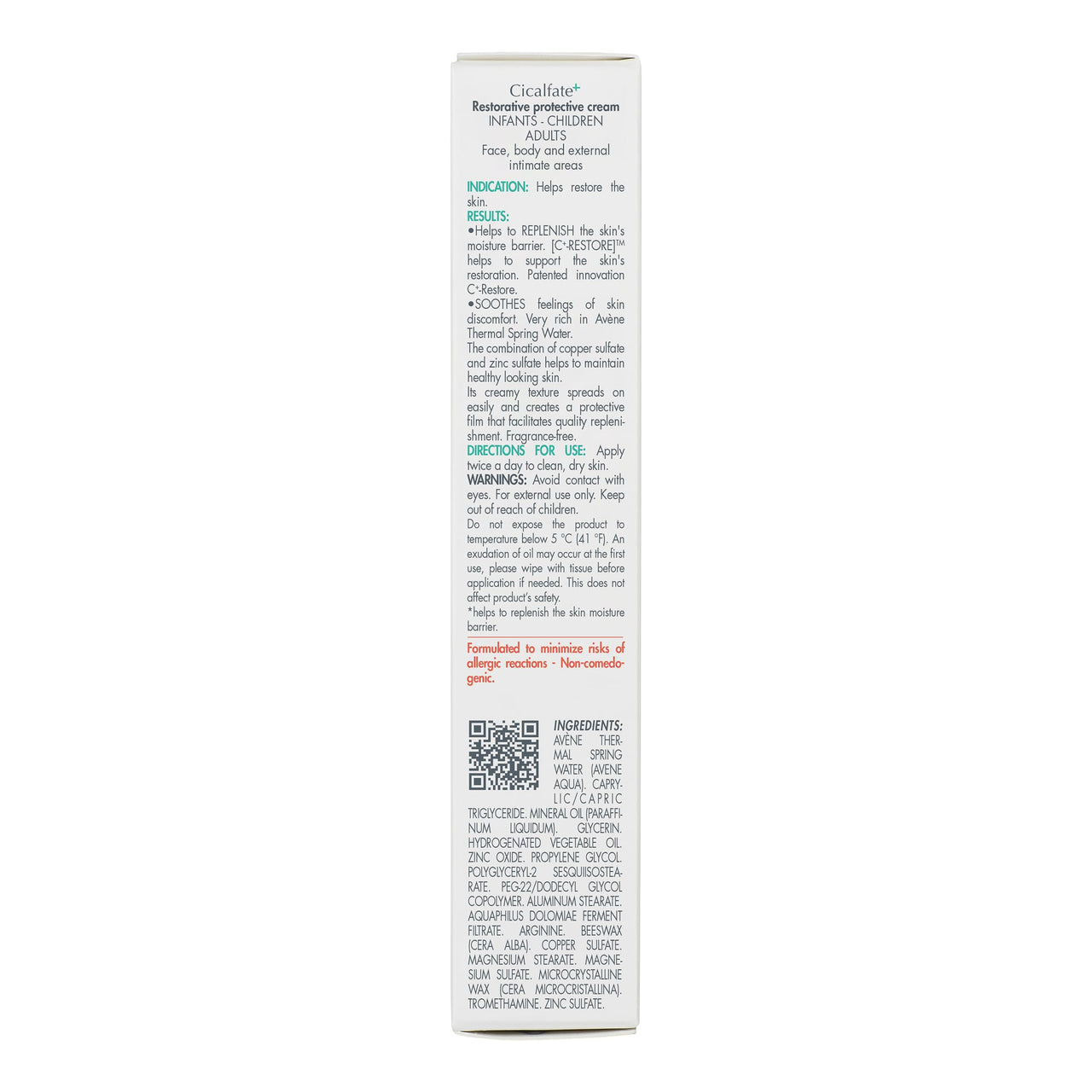 Avène Cicalfate+ Restorative Protective Cream, Face Moisturizer, face cream for sensitive skin, helps restore skin barrier, restorative cream, safe for infants, children and adults, 1.3 Fl Oz