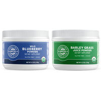 Thumbnail for Vimergy Wild Blueberry Powder (120g) & Barley Grass Juice Powder (120g) Bundle