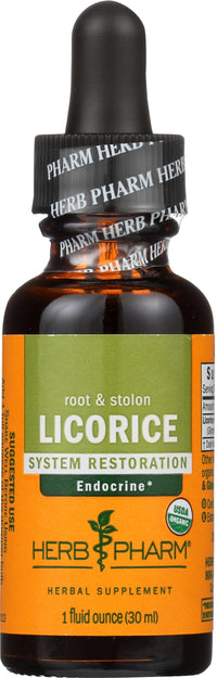 Thumbnail for Herb Pharm Certified Organic Licorice Liquid Extract for Endocrine System Support - 1 Ounce (DLIC01)