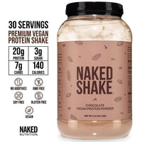 Thumbnail for NAKED Shake - Chocolate Protein Powder - Plant Based Protein Shake with Mct Oil, NSF Certified, Gluten-Free, Soy-Free, No Gmos Or Artificial Sweeteners - 30 Servings