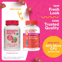 Thumbnail for SmartyPants Kids Probiotic & Prebiotic Gummies for Digestive Health: Gut Health Supplement, Clinically Studied Prebiotic for Immune Support, Strawberry, 60 Count (30 Day Supply)