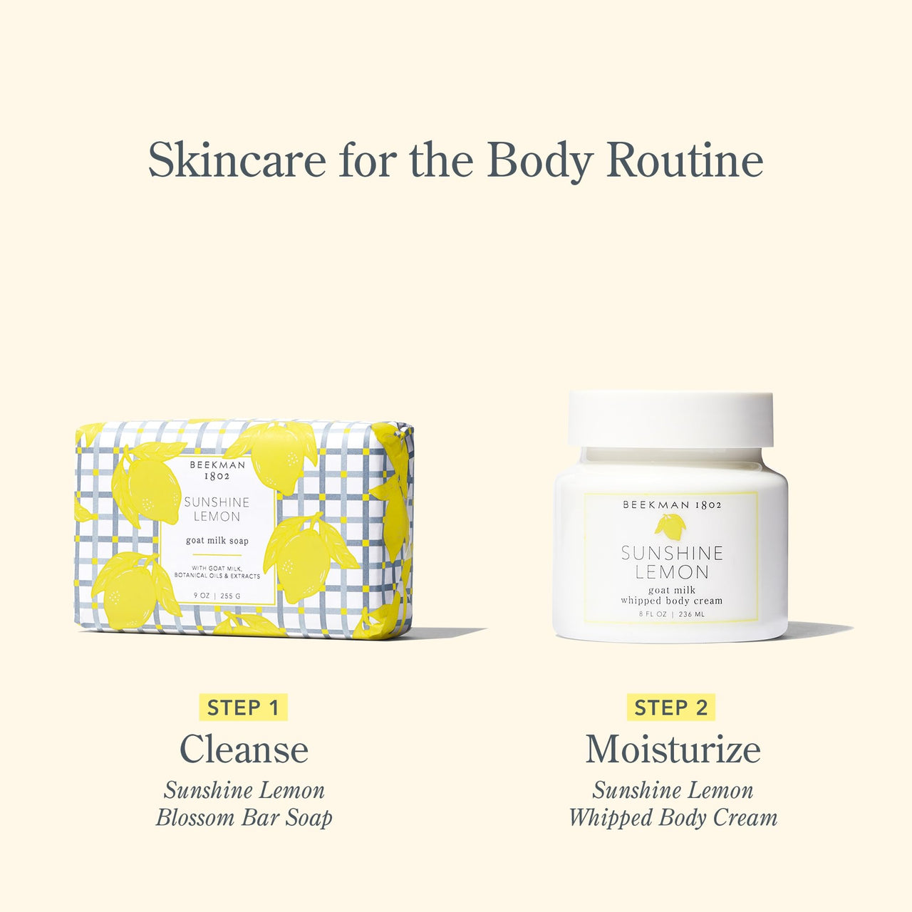 Beekman 1802 Goat Milk Body Soap Bar, Sunshine Lemon - Scented - 9 oz - Nourishes, Moisturizes & Hydrates - 100% Vegetable Soap with Lactic Acid - Good for Sensitive Skin - Cruelty Free