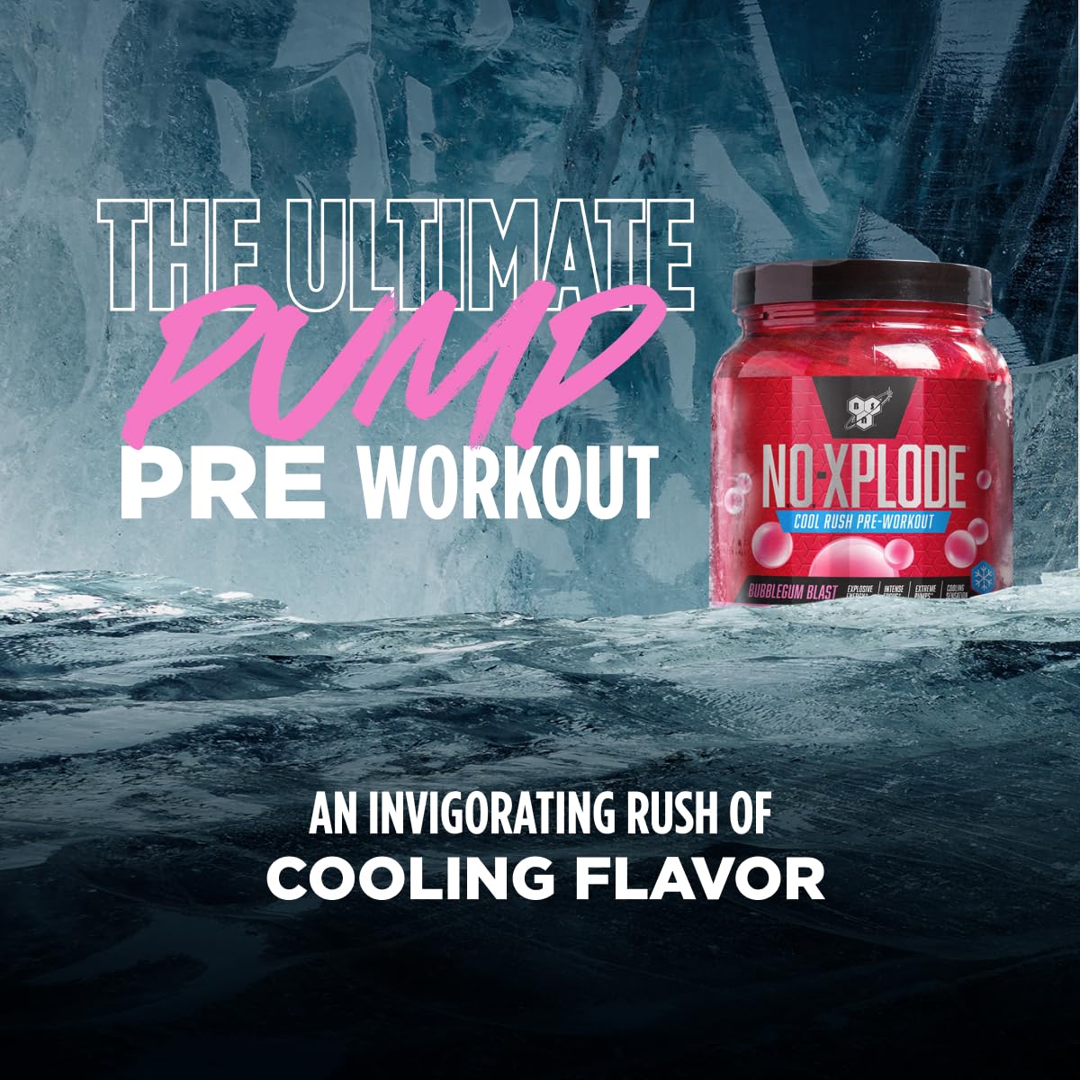 BSN N.O.-XPLODE Cool Rush Pre Workout Powder, Preworkout Energy Supplement for Men and Women with Creatine and Beta-Alanine, Bubblegum Blast, 30 Servings, 1.2 Pound (Packaging May Vary)